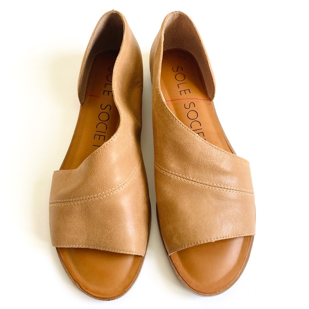 Sole Society colvan leather flats in Caramel